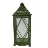 Green Metal And Glass Lantern