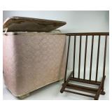 Pink Quilted Hamper, Wooden Magazine Rack