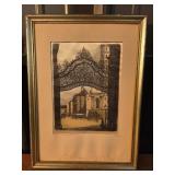 Framed Etching by H. Leisch