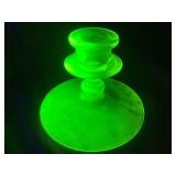 Uranium Glass Candle Holder