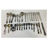 Silver-Plated Flatware Including Forks, Spoons, Kn