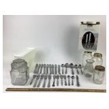 Flatware, Ball Mason Jars, Glass Containers, Tuppe