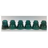 Hemingray Glass Insulators in Aqua Green