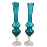 MCM 16' Peacock Blue Italian Empoli Art Glass