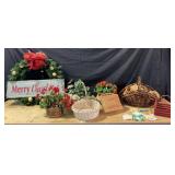 Christmas Wreath, Baskets, Artificial Flowers