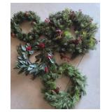 Holiday Faux Greenery Wreaths With Pinecones, Berr