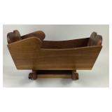 Wooden Doll Cradle with Rocking Base