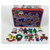 Vintage Crhistmas Magnets and Tin Container