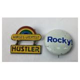 Vintage World's Greatest Hustler Pin & Rocky