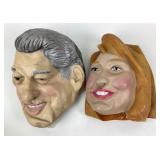 1992 Cesar Bill & Hillary Clinton Halloween Masks