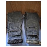 Flannel Lined Jeans 2 Pair Size 34 x 36 One
