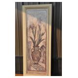 Floral Vase Wall Art With Iris Motif