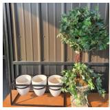 Artificial Tree With Ceramic Planter Set