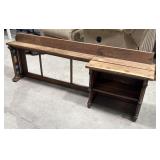 Buffet topper, pressed tin, stained glass accents