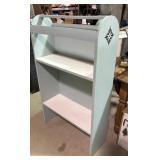 Blue and white painted shelf