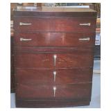 Wooden Chest Of Drawers With Brass Pulls