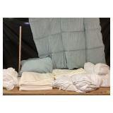 Twin Bedding, Mattress Cover & Blue Comforter