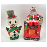 Vintage Christmas Decor Ceramic Santa on Fireplace