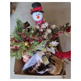 Christmas Decorations With Snowman, Santa, Wreath