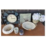 Decorative Clock, Italian Ceramic Bowl, Art Tile +