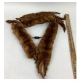 Fur Stole With Linked Heads And Tails