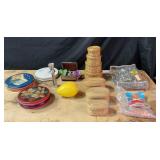 Tin Boxes, Wicker Baskets, Metal Hooks