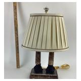 Marble Table Lamp With Pleated Shade