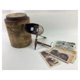 Stereoscope With Cards, Decorated Storage Box