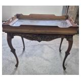 Queen Anne Style Tea Table With Intricate Wood
