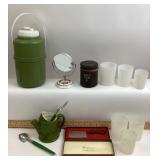 Japanese Watering Can Vase, Korean Mirror, Cheese