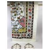 German Textile Map With Heraldic Napkins