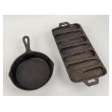 6' Cast Iron Skillet & Cast Iron Cornbread Stick