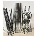 Metal, wrought iron fence, stair balusters