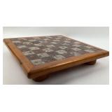 Wooden Chessboard With Stone Inlay