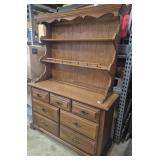 Wood Dresser 7 Drawer With Hutch On TopDresser: