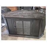 Wood Entertainment/TV Stand Black With Glass
