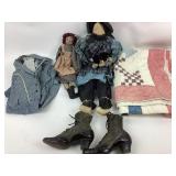 Clothing, Dolls, Quilt, Leather Boots
