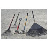Garden Rakes (3) Metal & Plastic And 2 Pitch