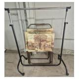 MCM TV Trays (4) & Rolling Adjustable Height