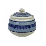 Blue White Ceramic Lidded Jar Artist Signed Sheard