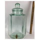 Hexagonal Glass Beverage Dispenser With Spigot