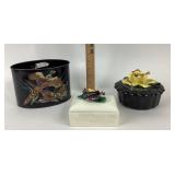 Mid Century Ceramic Trinket Boxes, Painted Metal T