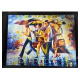 Leonid Afremov-Style Rainy Day Canvas Painting