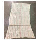 Peach White Long Crochet Blanket