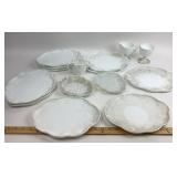 Milk Glass: Grape Trays, Hobnail Creamer, Goblets