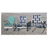 Aluminum Weaved Lawnchairs (3) Two Are Rocking