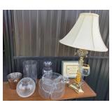 Decorative Table Lamp, G. Durand Crystal Figurine,