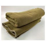 (2) Military Wool Blankets, Olive Green Army (as i