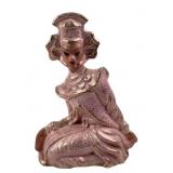 Pink Ceramic Figurine With Gold Detailing