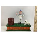 Painted Cast Iron Trick Dog Bank